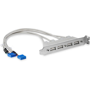 StarTech.com 4 Port USB A Female Slot Plate Adapter - USB panel - 4 pin USB Type A (F) — USBPLATE4