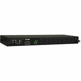 Eaton 1.9kW Single-Phase Monitored PDU, 120V Outlets (8 5-15/20R), L5-20P/5-20P Adapter, 12 ft. (3.66 m) Cord, 1U Rack-Mount, LX Platform Interface, TAA — PDUMNH20