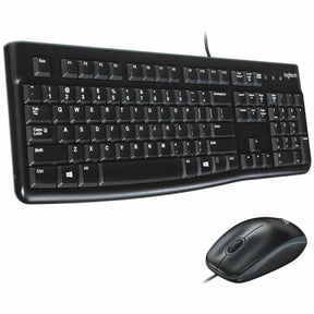 Logitech MK120 Wired Keyboard and Mouse Combo for Windows, Optical Wired Mouse, Full-Size Keyboard, USB Plug-and-Play — 920-002565