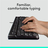Logitech MK120 Wired Keyboard and Mouse Combo for Windows, Optical Wired Mouse, Full-Size Keyboard, USB Plug-and-Play — 920-002565