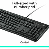 Logitech MK120 Wired Keyboard and Mouse Combo for Windows, Optical Wired Mouse, Full-Size Keyboard, USB Plug-and-Play — 920-002565