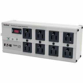 Eaton Tripp Lite Series Isobar 8-Outlet Surge Protector, 12 ft. Cord with Right-Angle Plug, 3840 Joules, Diagnostic LEDs, Metal Housing — ISOBAR8ULTRA