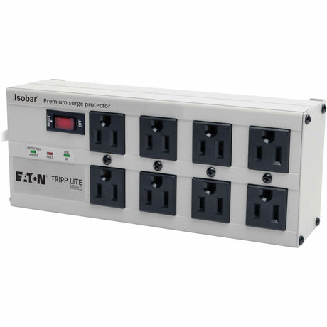 Eaton Tripp Lite Series Isobar 8-Outlet Surge Protector, 12 ft. Cord with Right-Angle Plug, 3840 Joules, Diagnostic LEDs, Metal Housing — ISOBAR8ULTRA