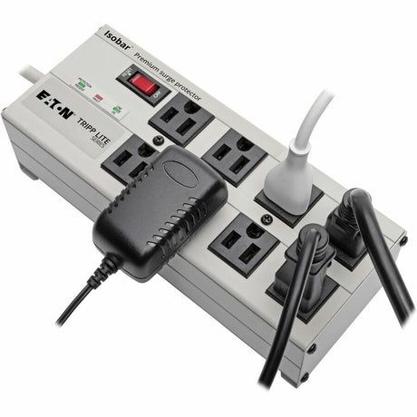 Eaton Tripp Lite Series Isobar 8-Outlet Surge Protector, 12 ft. Cord with Right-Angle Plug, 3840 Joules, Diagnostic LEDs, Metal Housing — ISOBAR8ULTRA