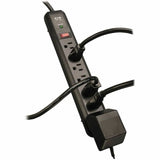 Eaton Tripp Lite Series Protect It! 7-Outlet Surge Protector, 6 Right-Angle Outlets, 4 ft. (1.22 m) Cord, 1080 Joules, Diagnostic LED, Black Housing — TLP74RB
