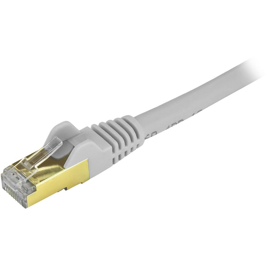 StarTech.com 14ft CAT6a Ethernet Cable - 10 Gigabit Category 6a Shielded Snagless 100W PoE Patch Cord - 10GbE Gray UL Certified Wiring/TIA — C6ASPAT14GR