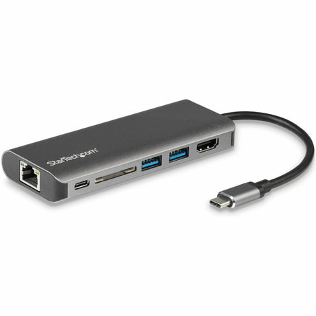 StarTech.com USB C Multiport Adapter - Portable USB Type-C Travel Dock - 4K HDMI, 2-pt USB Hub, SD, GbE, 60W PD Pass-Through - Laptop Dock — DKT30CSDHPD