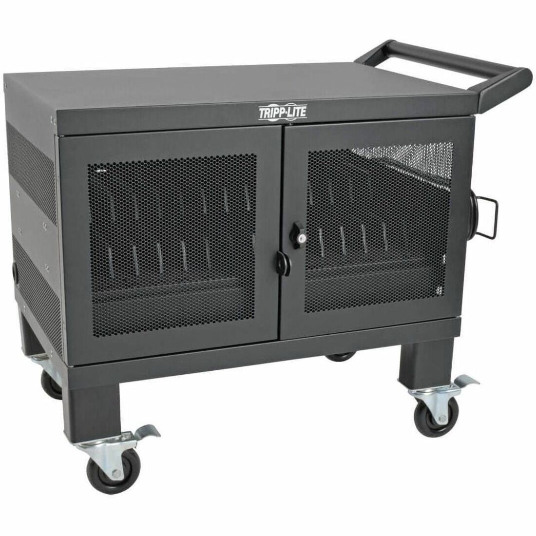 Eaton Tripp Lite Series Mobile Cart Conversion Kit with Handle, Casters and Power Cord Manager for 16-Device AC and USB Charging Stations — CSHANDLEKIT2