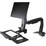 StarTech.com Sit Stand Monitor Arm - Desk Mount Sit-Stand Workstation up to 27inch VESA Display - Standing Desk Converter - Keyboard Tray — ARMSTSCP1