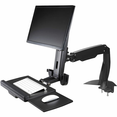 StarTech.com Sit Stand Monitor Arm - Desk Mount Sit-Stand Workstation up to 27inch VESA Display - Standing Desk Converter - Keyboard Tray — ARMSTSCP1