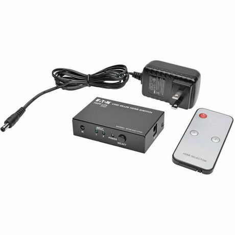 Eaton Tripp Lite Series 2-Port HDMI Switch with Remote Control - 4K @ 60 Hz, 4:4:4, HDR, 3D, HDCP 2.2, EDID — B119-002-UHD