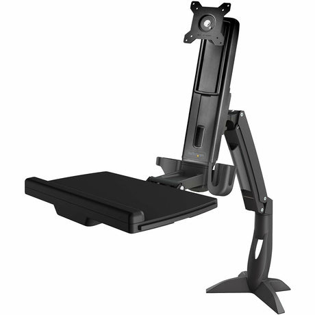StarTech.com Sit Stand Monitor Arm - Desk Mount Sit-Stand Workstation up to 27inch VESA Display - Standing Desk Converter - Keyboard Tray — ARMSTSCP1