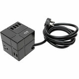 Eaton Tripp Lite Series Protect It! 3-Outlet Power Cube Surge Protector - 6 USB-A Ports (7.2A Shared), 6 ft. (1.83 m) Cord, 540 Joules, Black — TLP366CUBEUSBB