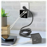 Eaton Tripp Lite Series Protect It! 3-Outlet Power Cube Surge Protector - 6 USB-A Ports (7.2A Shared), 6 ft. (1.83 m) Cord, 540 Joules, Black — TLP366CUBEUSBB