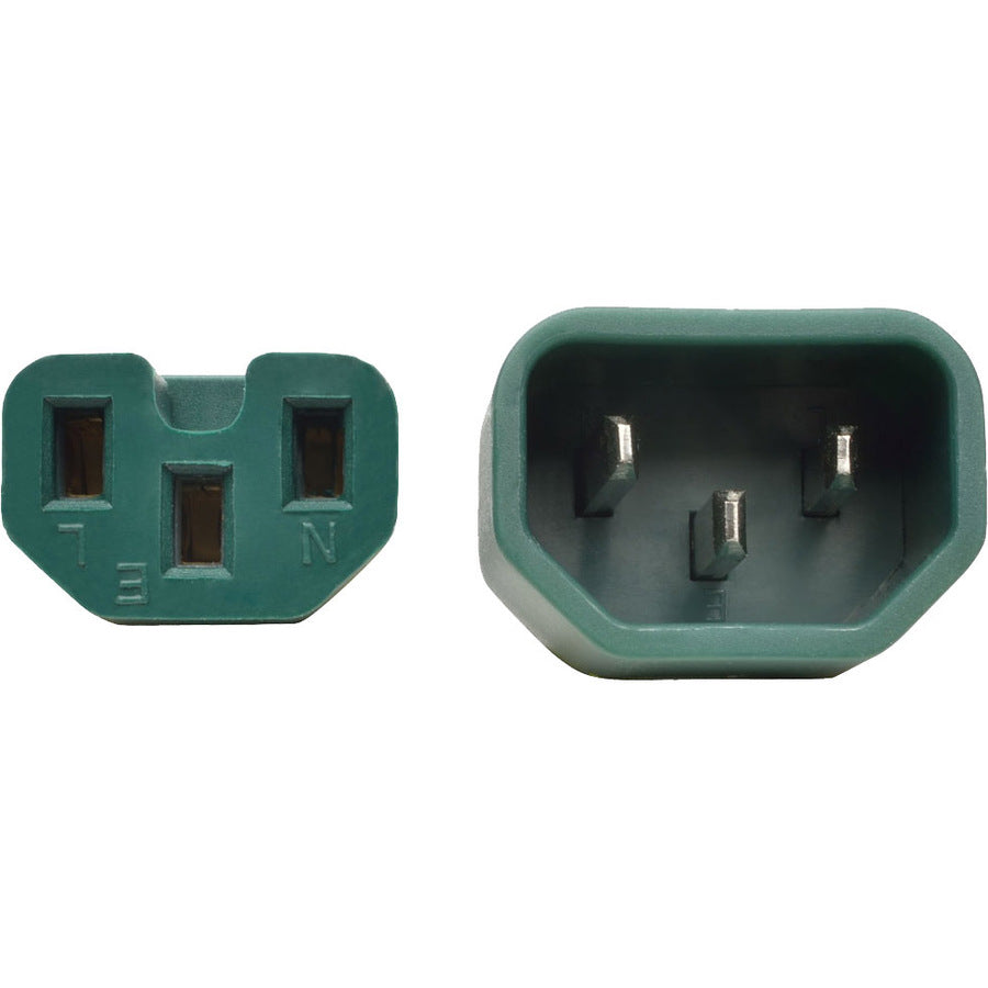 Eaton Tripp Lite Series Power Cord C14 to C15 - Heavy-Duty, 15A, 250V, 14 AWG, 6 ft. (1.83 m), Green — P018-006-AGN