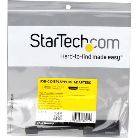 StarTech.com - USB-C to HDMI Adapter - 4K 30Hz - Black - USB Type-C to HDMI Adapter - USB 3.1 - Thunderbolt 3 Compatible — CDP2HD