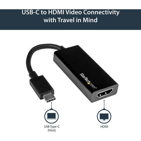 StarTech.com - USB-C to HDMI Adapter - 4K 30Hz - Black - USB Type-C to HDMI Adapter - USB 3.1 - Thunderbolt 3 Compatible — CDP2HD