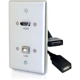 C2G HMDI and USB B Pass Through Wall Plate - Single Gang — 39874