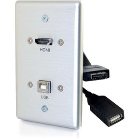 C2G HMDI and USB B Pass Through Wall Plate - Single Gang — 39874