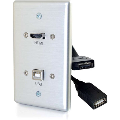 C2G HMDI and USB B Pass Through Wall Plate - Single Gang — 39874