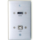 C2G HMDI and USB B Pass Through Wall Plate - Single Gang — 39874