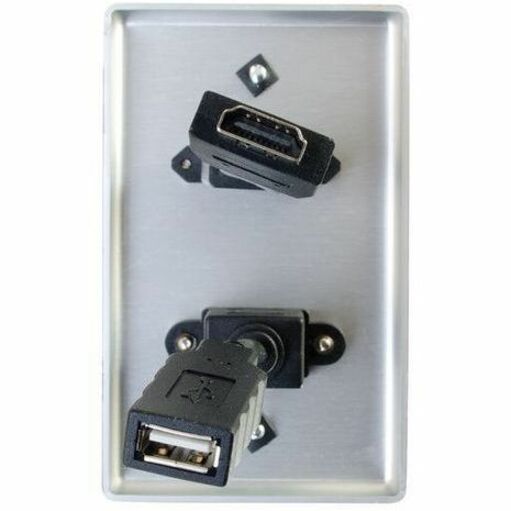 C2G HMDI and USB B Pass Through Wall Plate - Single Gang — 39874