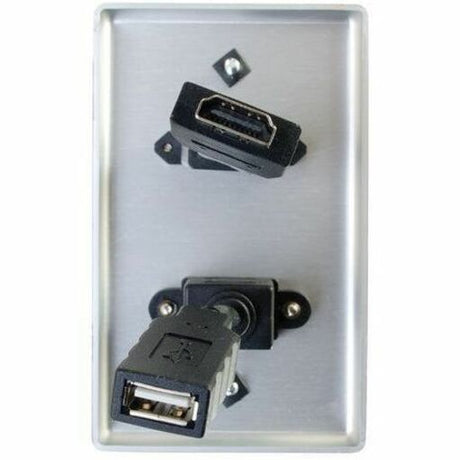 C2G HMDI and USB B Pass Through Wall Plate - Single Gang — 39874