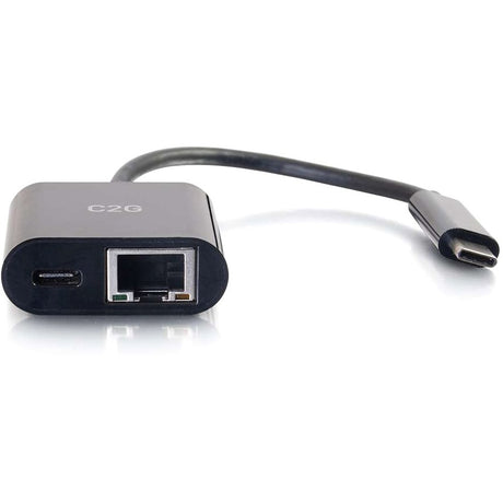 C2G USB C to Ethernet Multiport Adapter - Up to 60W PD - USB Type-C - Black — 29749