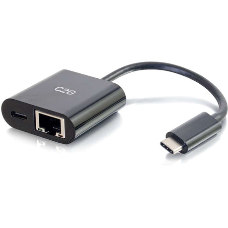 C2G USB C to Ethernet Multiport Adapter - Up to 60W PD - USB Type-C - Black — 29749