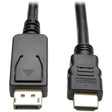Eaton Tripp Lite Series DisplayPort 1.2 to HDMI Adapter Cable (DP with Latches to HDMI M/M), 4K, 6 ft. (1.8 m) — P582-006-V2