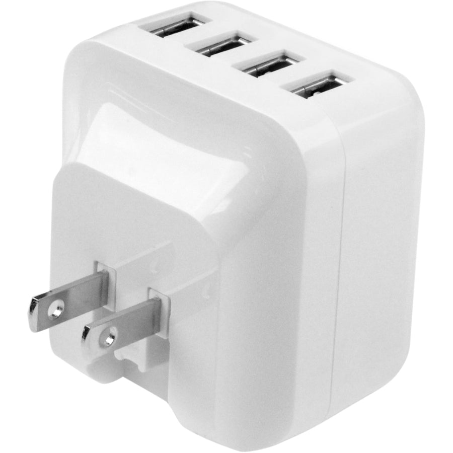 StarTech.com Travel USB Wall Charger &acirc;&euro;" 4 Port &acirc;&euro;" White &acirc;&euro;" Universal Travel Adapter &acirc;&euro;" International Power Adapter &acirc;&euro;" USB Charger — USB4PACWH