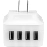 StarTech.com Travel USB Wall Charger &acirc;&euro;" 4 Port &acirc;&euro;" White &acirc;&euro;" Universal Travel Adapter &acirc;&euro;" International Power Adapter &acirc;&euro;" USB Charger — USB4PACWH