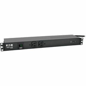 Eaton Tripp Lite Series 1.5kW Single-Phase Local Metered PDU + ISOBAR Surge Suppression, 3840 Joules, 100-127V Outlets (14 5-15R), 5-15P, 15 ft. (4.57 m) Cord, 1U Rack-Mount — PDUMH15-ISO