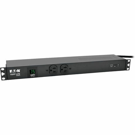 Eaton Tripp Lite Series 1.5kW Single-Phase Local Metered PDU + ISOBAR Surge Suppression, 3840 Joules, 100-127V Outlets (14 5-15R), 5-15P, 15 ft. (4.57 m) Cord, 1U Rack-Mount — PDUMH15-ISO