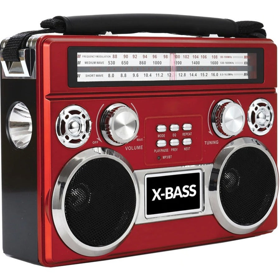 Supersonic Portable 3 Band Radio with Bluetooth and Flashlight — SC-1097BT