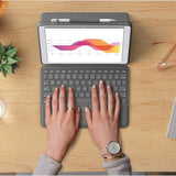 Logitech Combo Touch Keyboard/Cover Case iPad (7th Generation), iPad (9th Generation), iPad (8th Generation) Tablet - Graphite — 920-009608