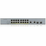 ZYXEL GS1350-18HP 16-Port Gigabit Smart Nebula Cloud Managed PoE Switch | 16 PoE+ Ports at 250W with 2 SFP Uplinks — GS1350-18HP