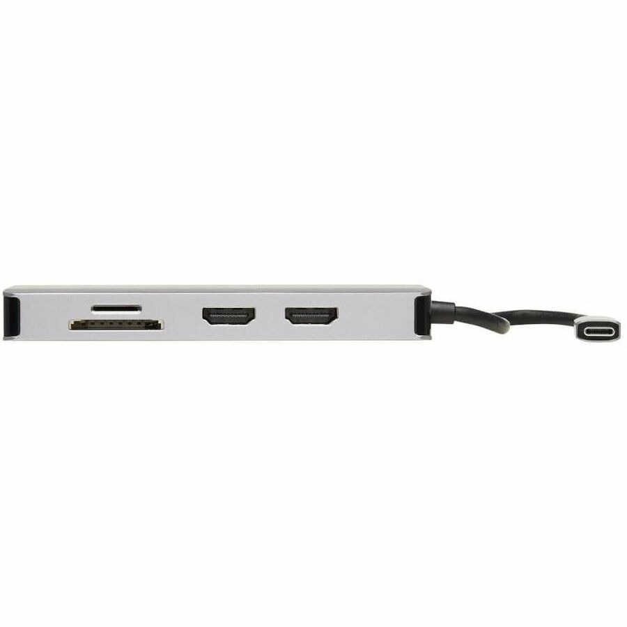 Eaton Tripp Lite Series USB-C Dock, Dual Display - 4K 60 Hz HDMI, USB 3.x (5Gbps) Hub Ports, GbE, Memory Card, 100W PD Charging, Gray — U442-DOCK8G-GG