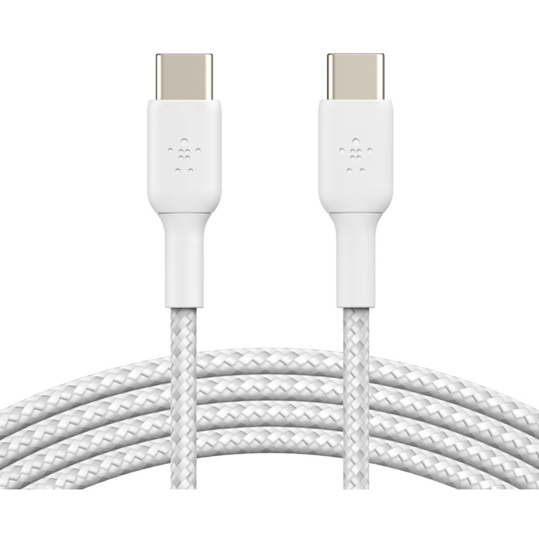 Belkin Braided USB-C to USB-C Cable (1m / 3.3ft, White) — CAB004bt1MWH