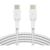 Belkin Braided USB-C to USB-C Cable (1m / 3.3ft, White) — CAB004bt1MWH