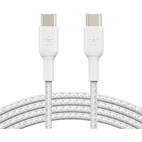 Belkin Braided USB-C to USB-C Cable (1m / 3.3ft, White) — CAB004bt1MWH