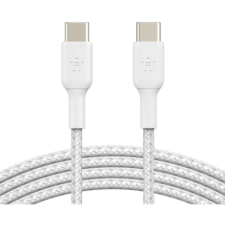 Belkin Braided USB-C to USB-C Cable (1m / 3.3ft, White) — CAB004bt1MWH