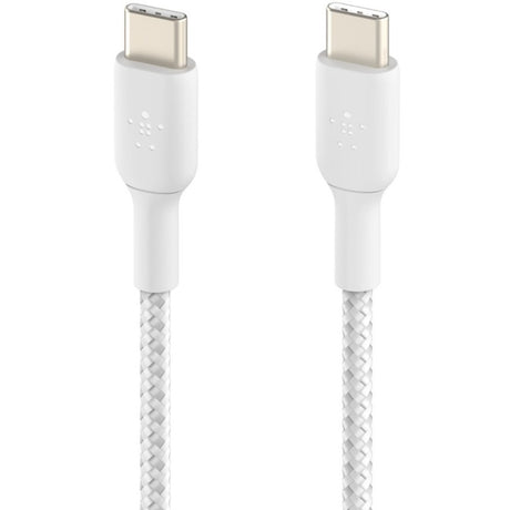 Belkin Braided USB-C to USB-C Cable (1m / 3.3ft, White) — CAB004bt1MWH