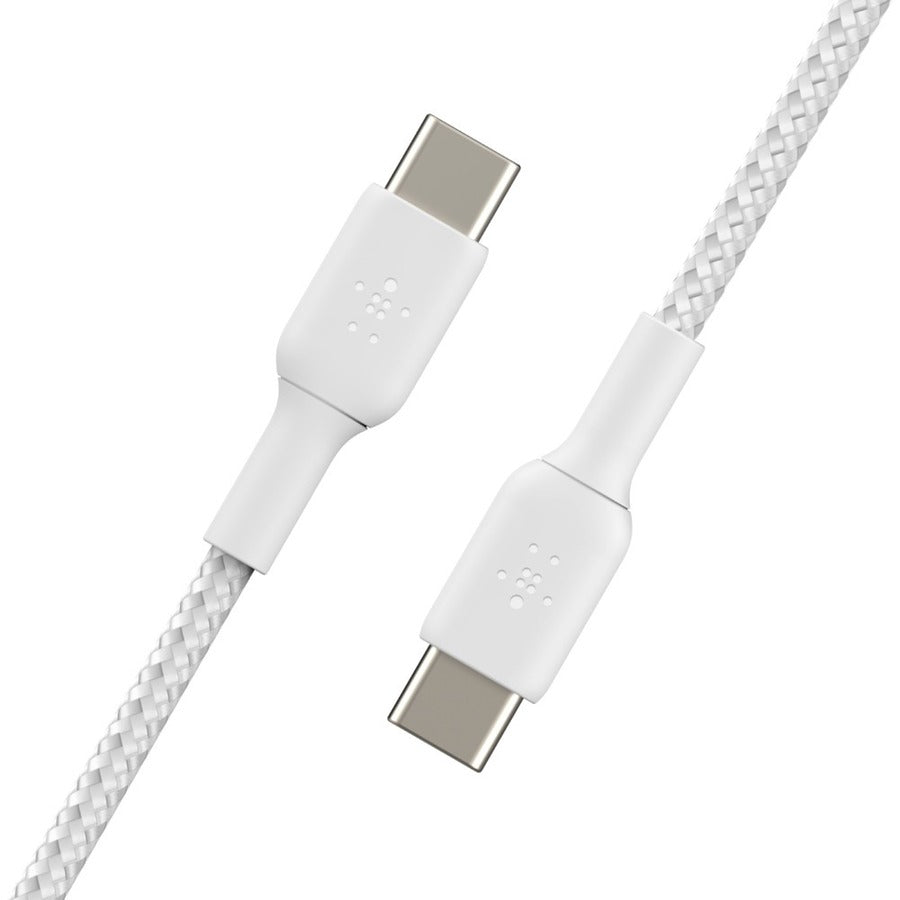 Belkin Braided USB-C to USB-C Cable (1m / 3.3ft, White) — CAB004bt1MWH