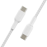 Belkin Braided USB-C to USB-C Cable (1m / 3.3ft, White) — CAB004bt1MWH
