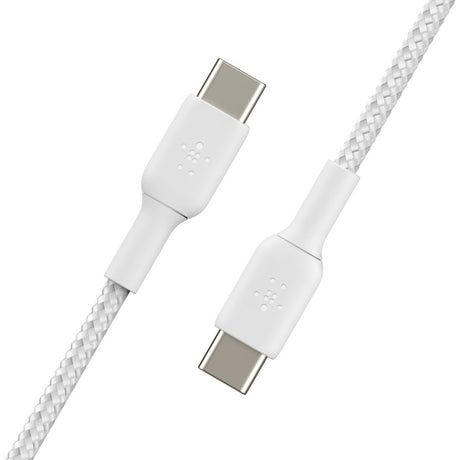 Belkin Braided USB-C to USB-C Cable (1m / 3.3ft, White) — CAB004bt1MWH