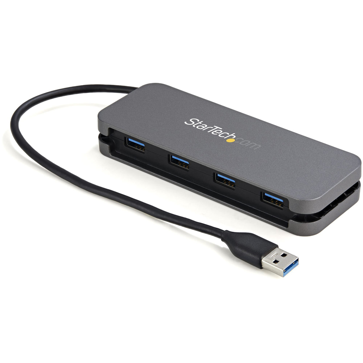 StarTech.com 4 Port USB 3.0 Hub, 4x USB-A, 5Gbps Laptop/Desktop USB Type-A Hub, USB Bus Powered, 28cm Long Cable with Cable Management — HB30AM4AB