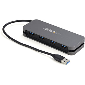 StarTech.com 4 Port USB 3.0 Hub, 4x USB-A, 5Gbps Laptop/Desktop USB Type-A Hub, USB Bus Powered, 28cm Long Cable with Cable Management — HB30AM4AB