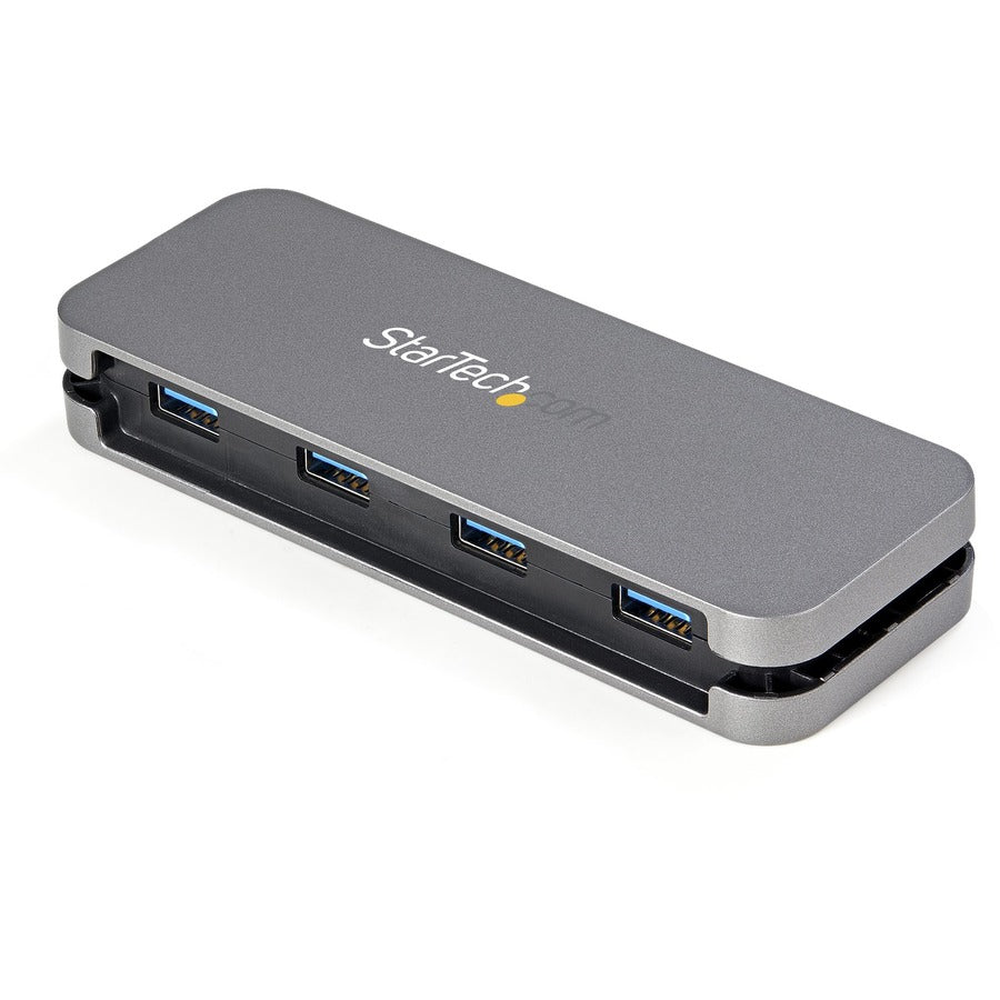 StarTech.com 4 Port USB 3.0 Hub, 4x USB-A, 5Gbps Laptop/Desktop USB Type-A Hub, USB Bus Powered, 28cm Long Cable with Cable Management — HB30AM4AB