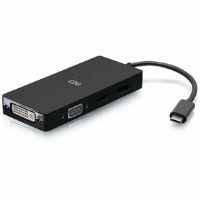 C2G USB-C&reg; Multiport Adapter, 4-in-1 Video Adapter with HDMI&reg;, DisplayPort&trade;, DVI, and VGA - 4K 60Hz — C2G54454